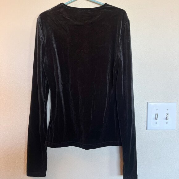 Pink Lily Black Velvet Mesh Detail Top - Picture 2 of 4